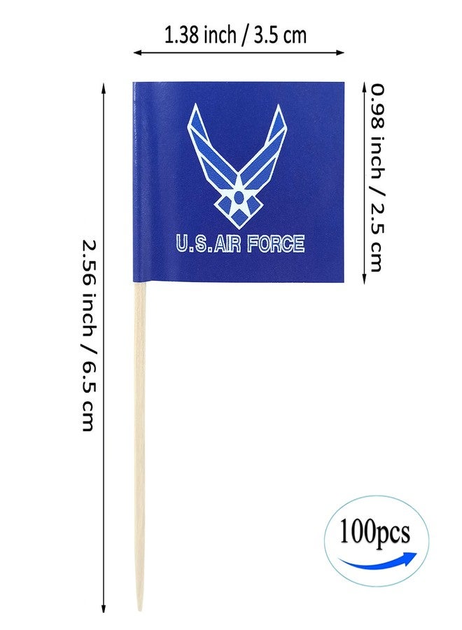 QQSD Air Force Wings Toothpick Flag Small Mini Cupcake Topper Flags, 100 pcs - Image 2